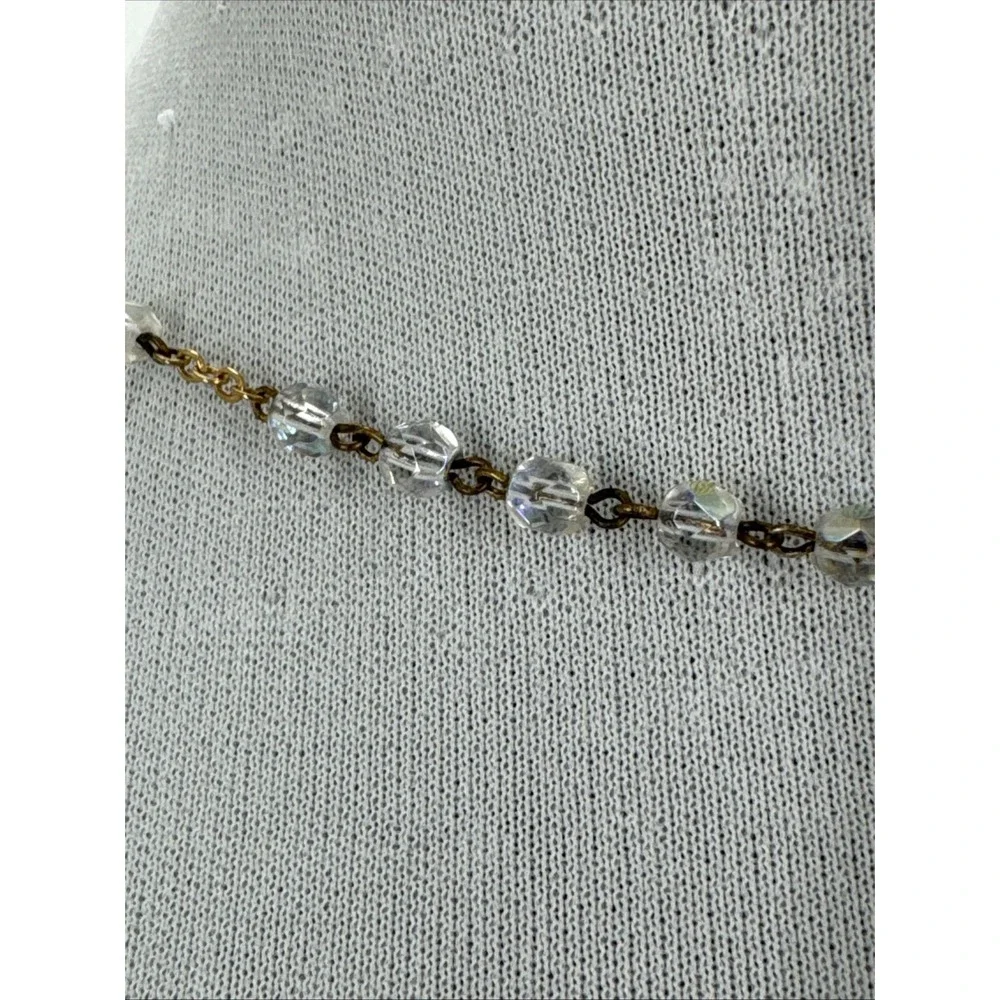 Catholic - Mary - Jesus On Cross - Chain Link beaded‎ necklace 18